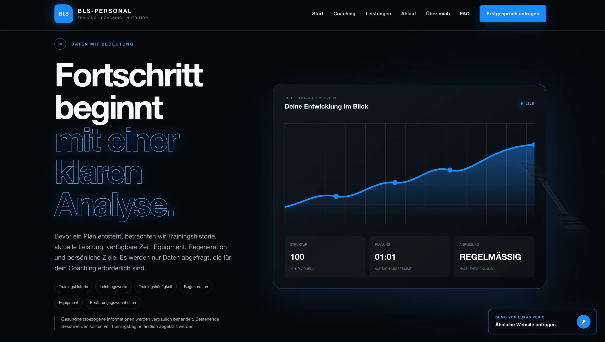 Vorschau des Beispielprojekts für Fitness und Gesundheit